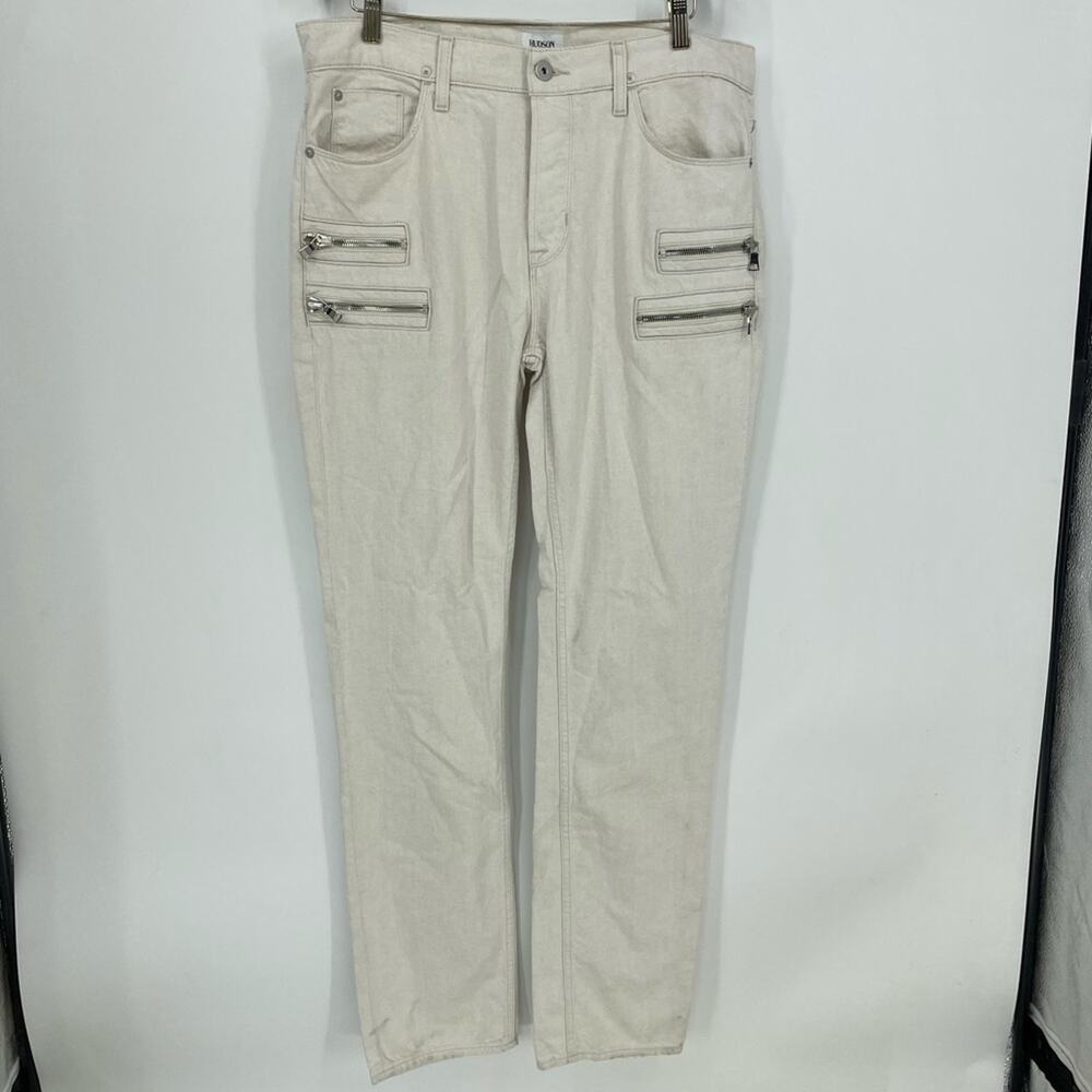 Hudson Broderick NEW White Denim Jeans Slouch Skinny Size 34